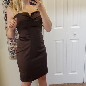 BROWN BODY CON DRESS